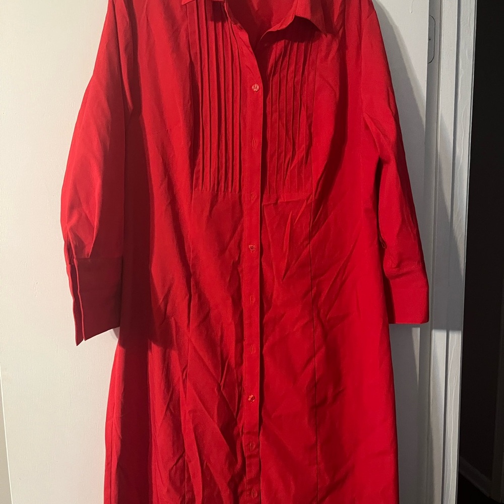 Red Button-Up Dress